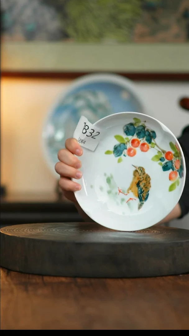 盘景德镇釉下五彩手绘餐具1832