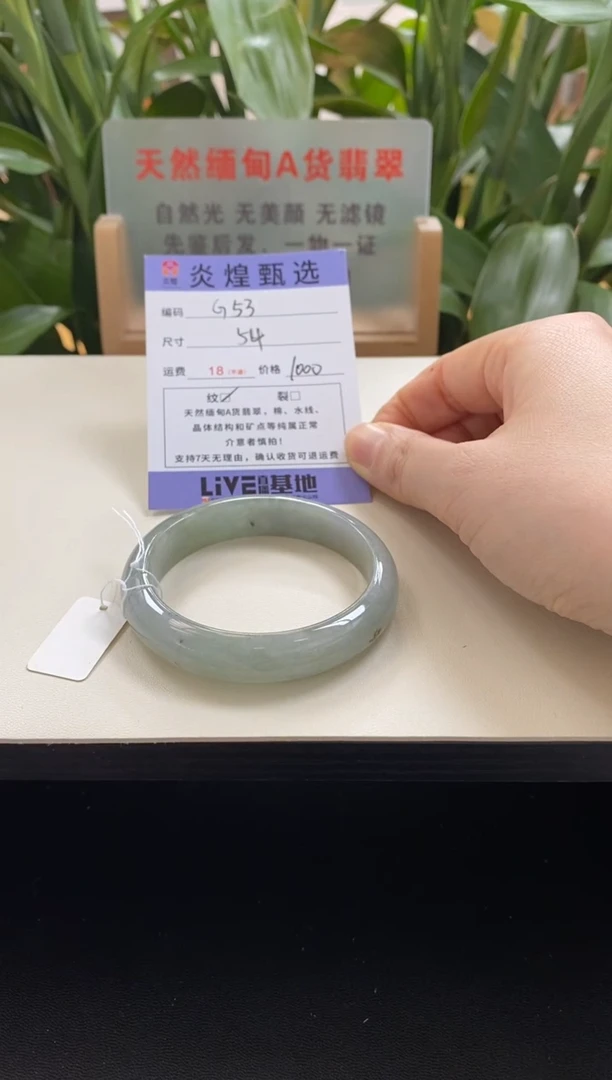 未镶嵌手镯翡翠圈口54编码g53