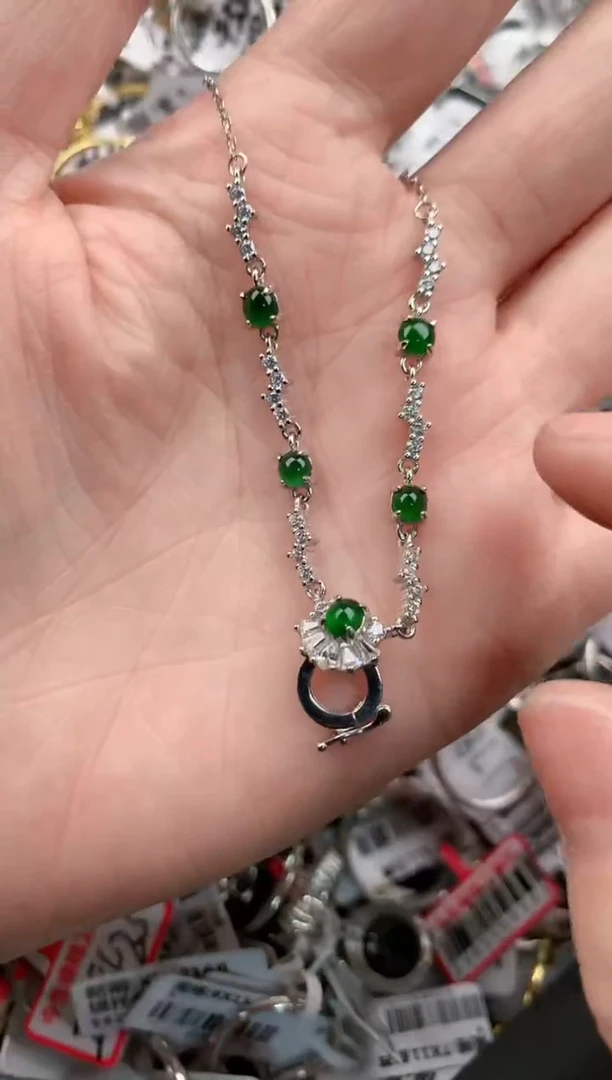 银S925镶嵌戒指翡翠12        8