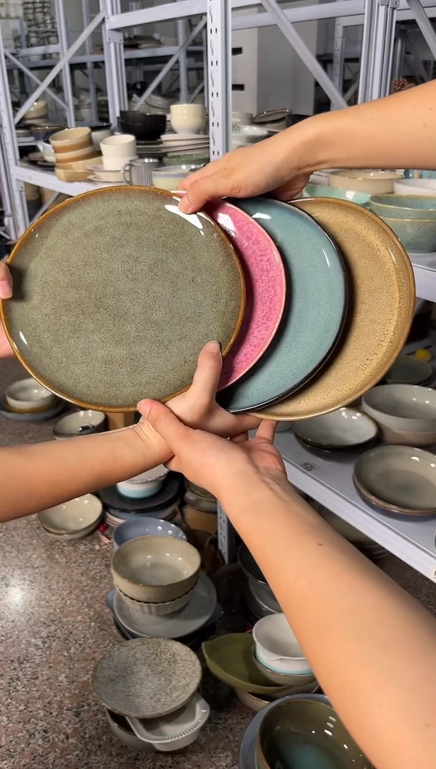 陶瓷外贸尾货瑕疵满20包邮X4 小盘组合