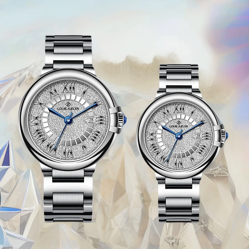 瑞士品牌LOUIEJUELEN 银白沙丘系列  男女同款百搭经典腕表 ZWL