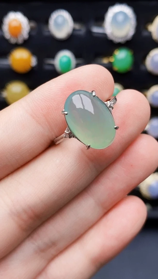 银S925镶嵌戒指翡翠7162