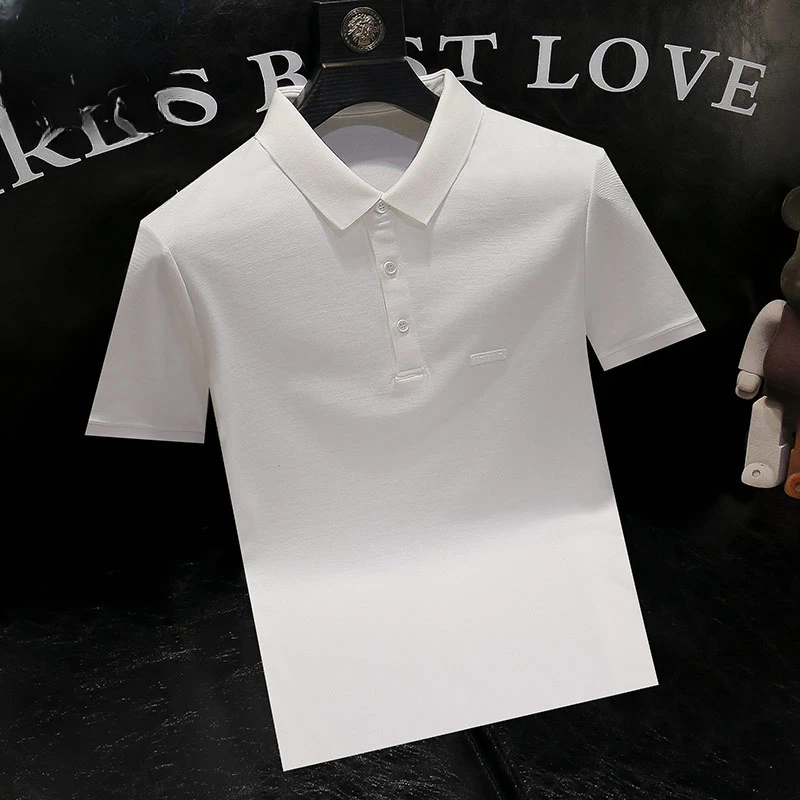 2025新款男士polo衫夏季高端潮牌休闲翻领短袖潮流修身t恤纯色