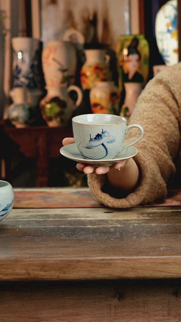 【闪购商品】瓷片景德镇纯手工釉下彩精品花瓶