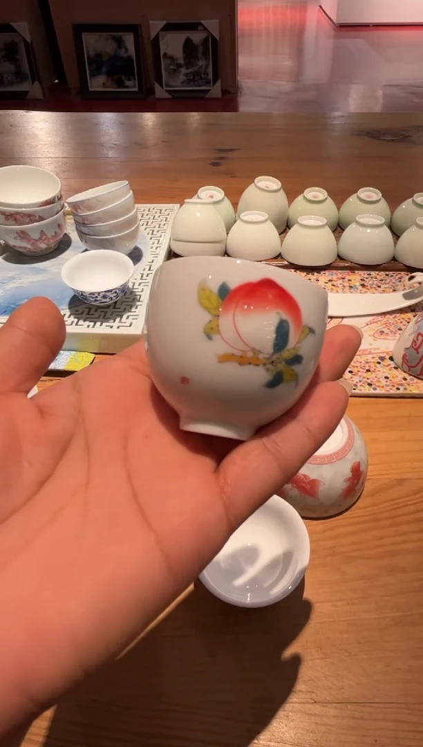 景德镇文祥窑手工釉下彩陶瓷单杯