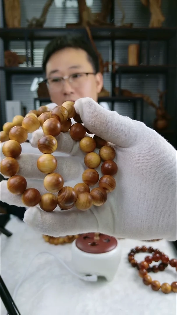 柏木手串/手链太行陈化崖柏满红油1.5崖柏单圈手串