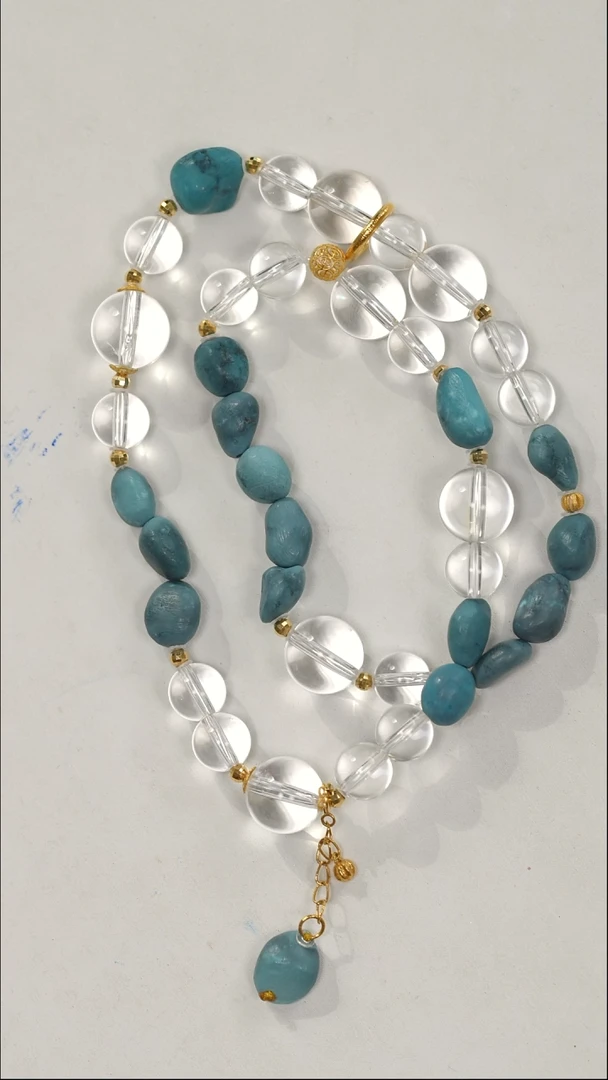 18K金镶嵌绿松石手链1