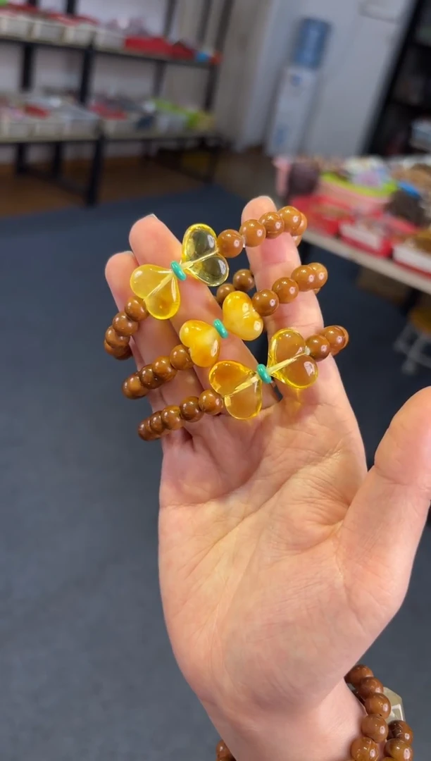 手链蜜蜡未镶嵌   库克蜜蜡【蝴蝶结】单圈