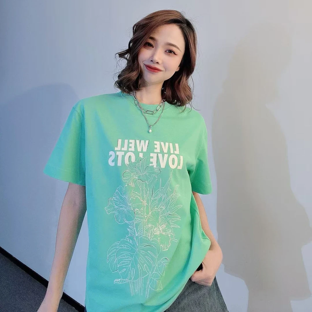 GIRDEAR/哥弟新品潮牌印花圆领宽松百搭显瘦T恤130091