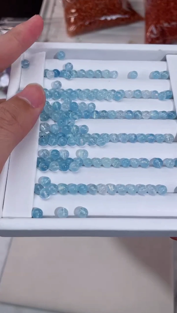 【闪购商品】水晶【T111】海蓝宝5m单珠未镶嵌多样性大小20颗