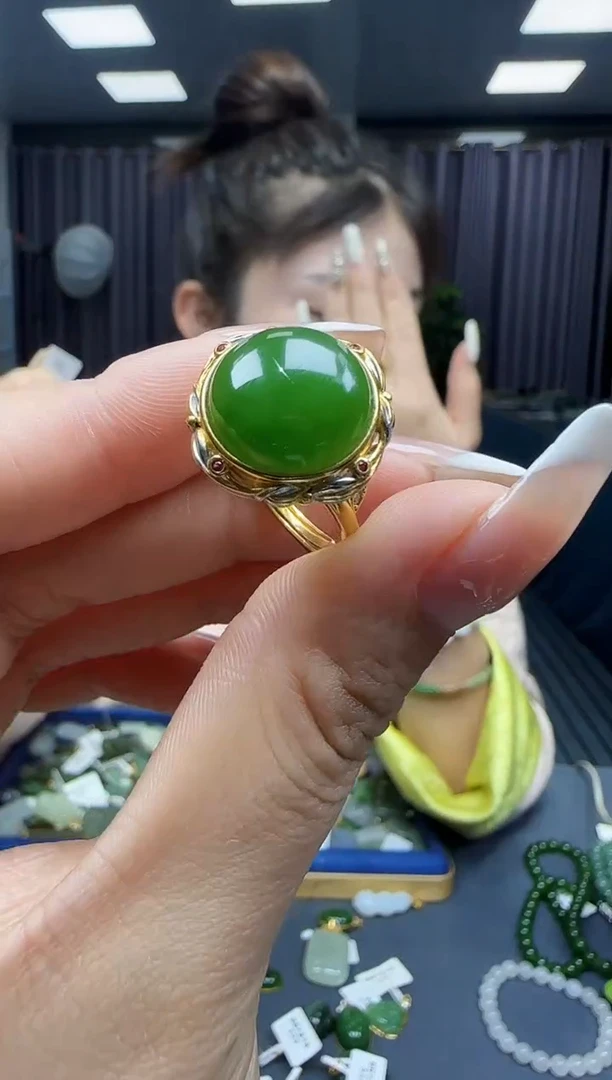 【闪购商品】和田玉戒指银S925镶嵌1