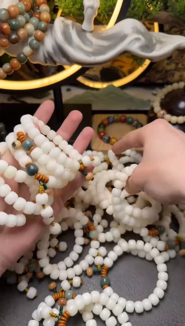 菩提根/象牙果手串白玉菩提8*10配饰