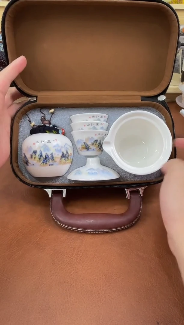 陶瓷茶具摆件旅行套组