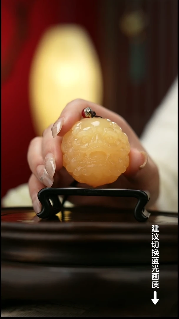 玉【醒狮貔貅】天然玉石手把件