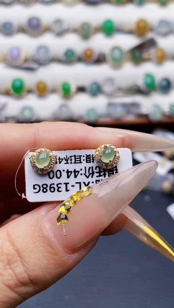 银S925镶嵌戒指翡翠3907