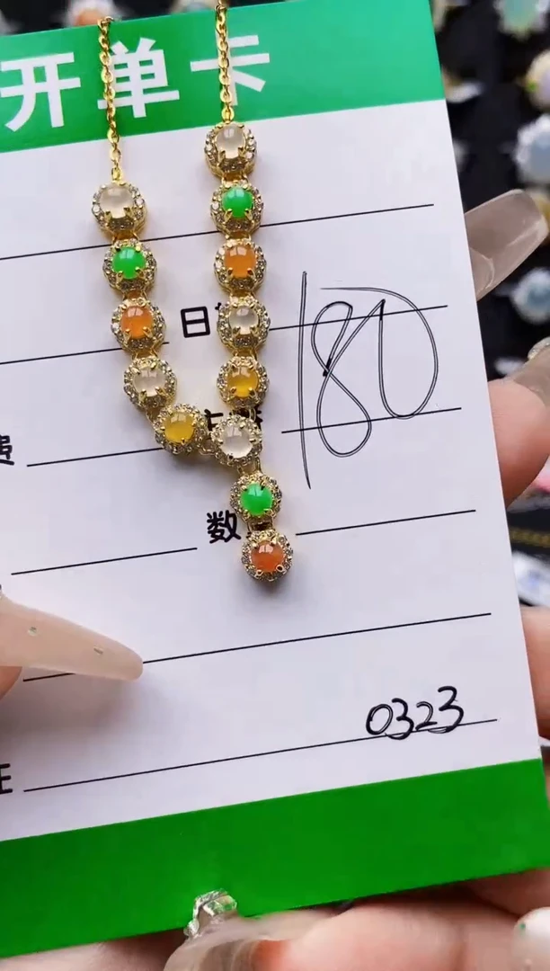 翡翠戒指银S925镶嵌0323