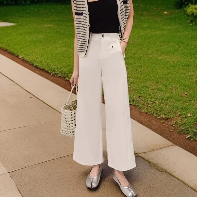 时尚品质休闲裤白色夏季6813