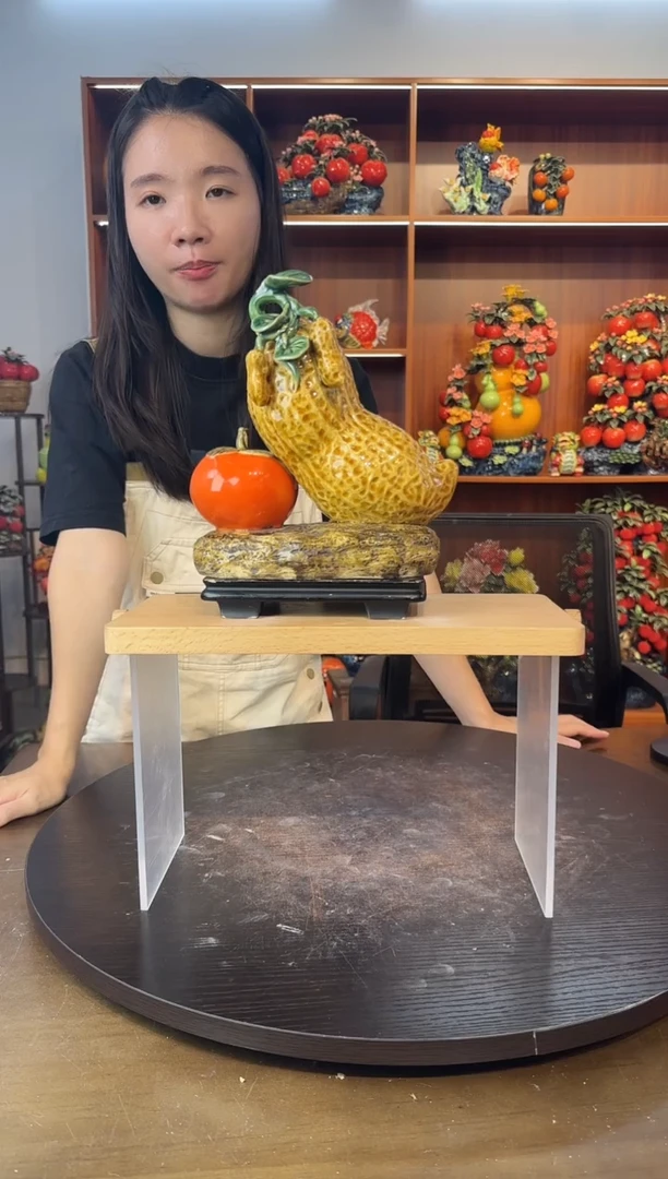 陶瓷花生柿子摆件