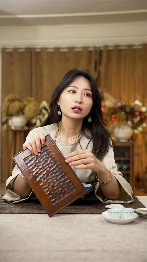 /A59老株木大漆壶承-长方