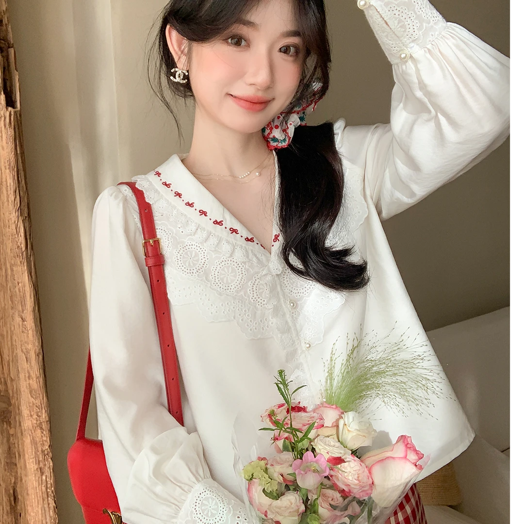 【白日梦我单拍】蕾丝小衫/半裙 谁会不爱绣花蝴蝶结的复古甜美呢~