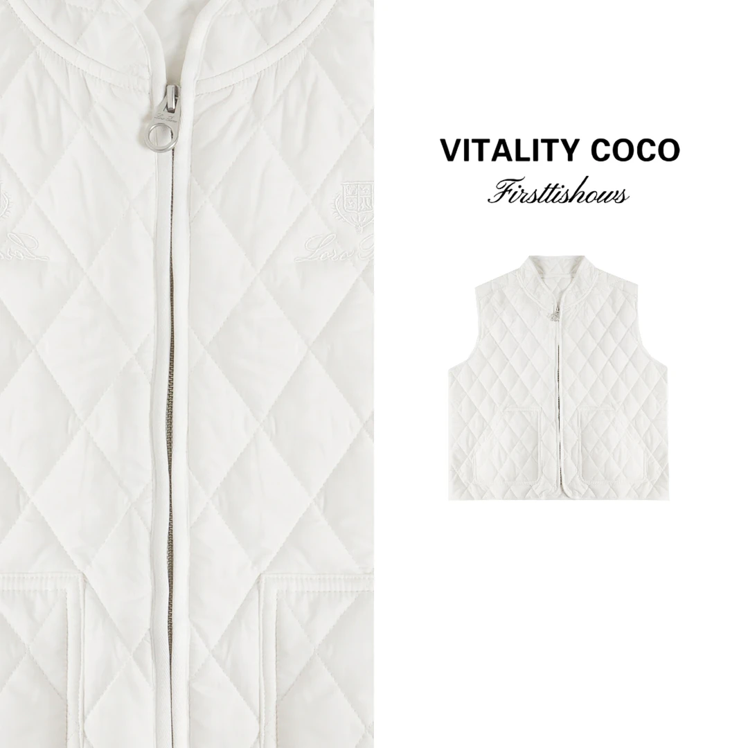 VITALITY COCO·LP系列新款女装 白色菱格马甲-2486