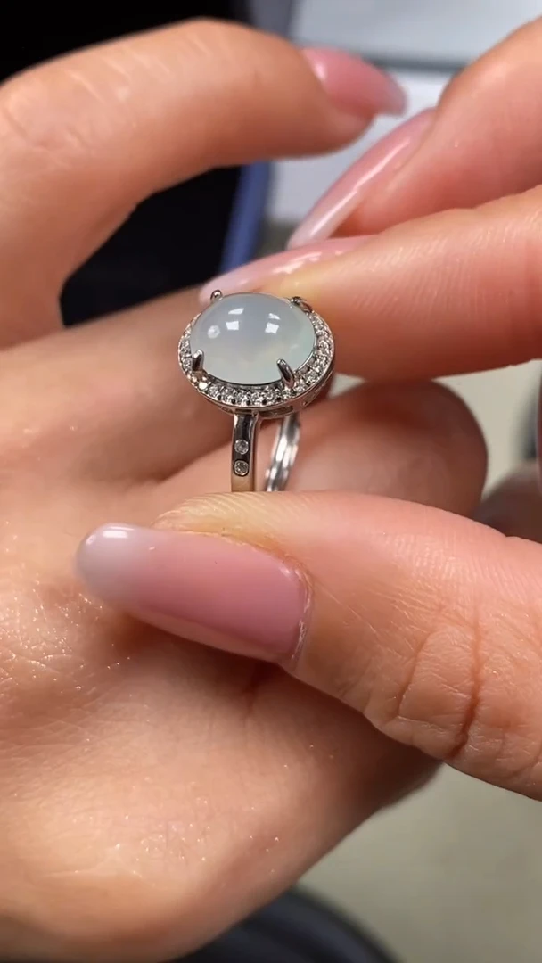 【闪购商品】翡翠戒指银S925镶嵌6682