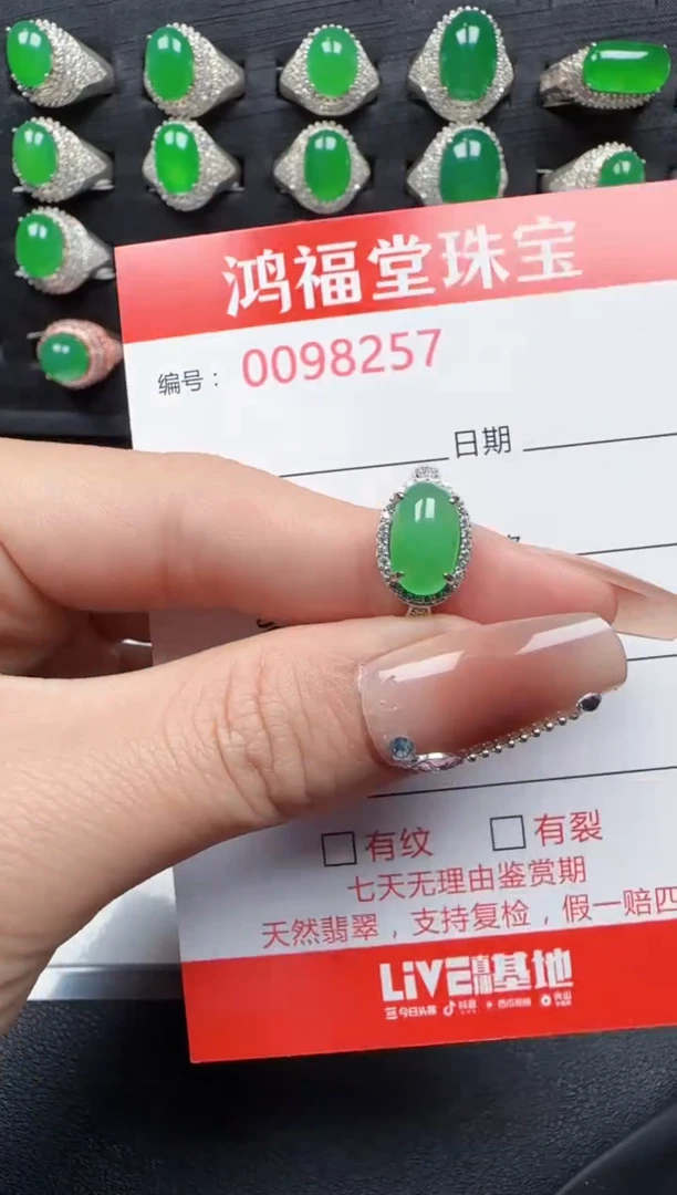 【闪购商品】翡翠戒指银S925镶嵌8257