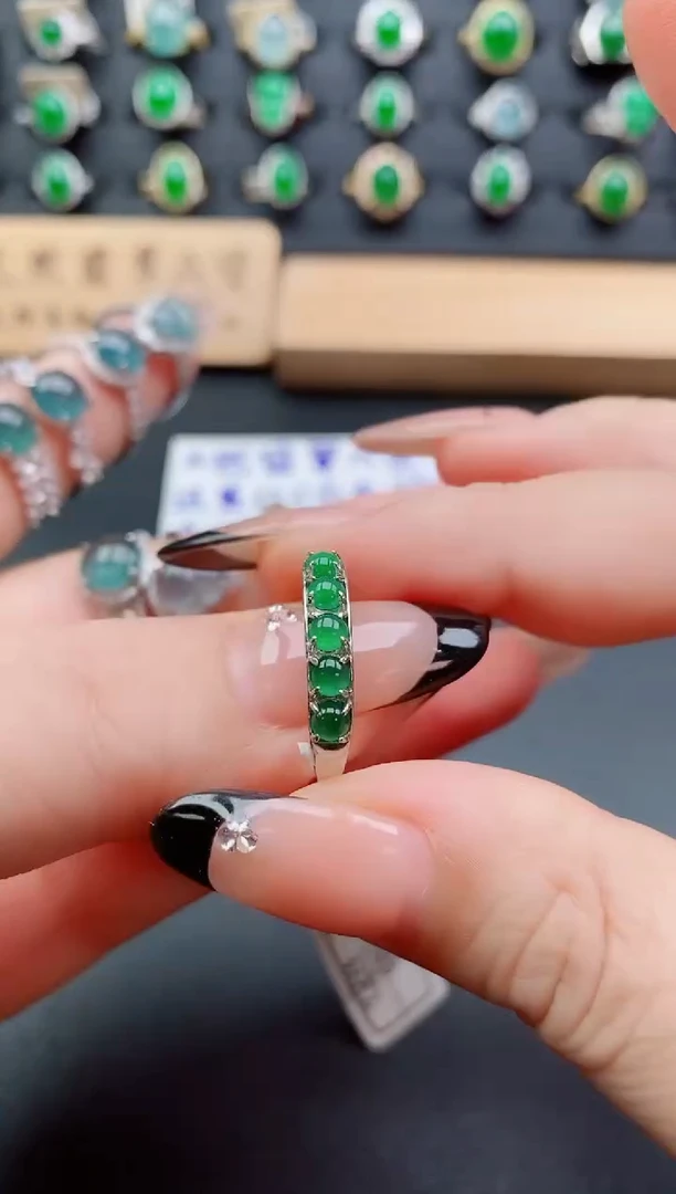 银S925镶嵌戒指翡翠121