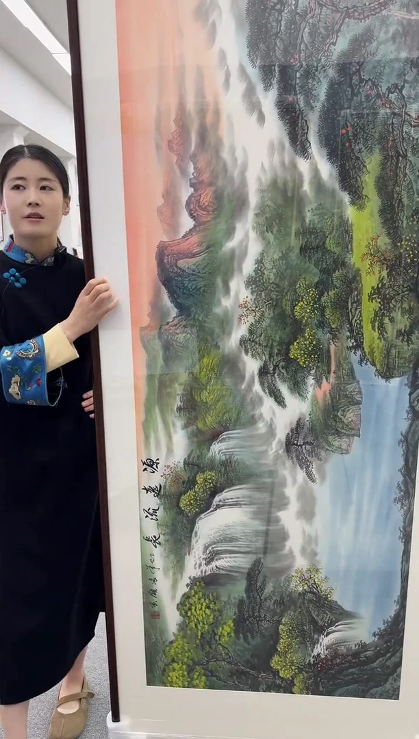 国画手绘 源远流长 219*88