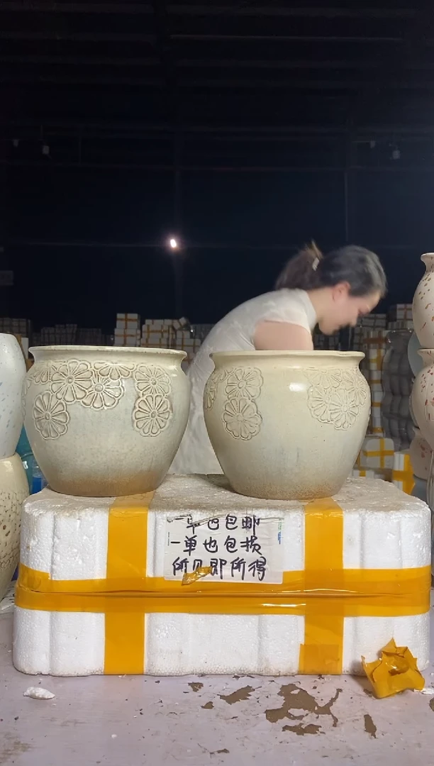 宜兴紫砂粗陶花盆20/18