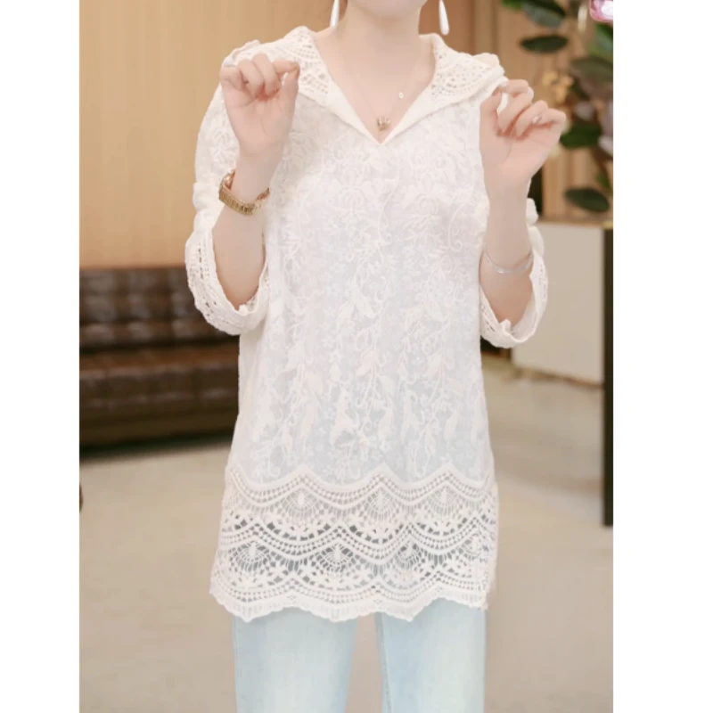 【奇迹时刻】时尚减龄气质百搭女士长袖款蕾丝衫LK2501931