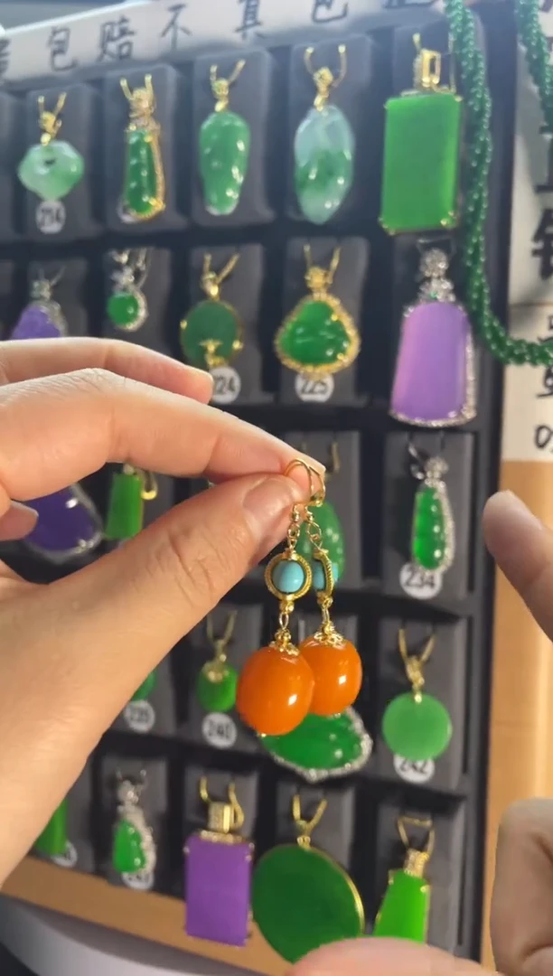 【闪购商品】翡翠耳饰银S925镶嵌491...