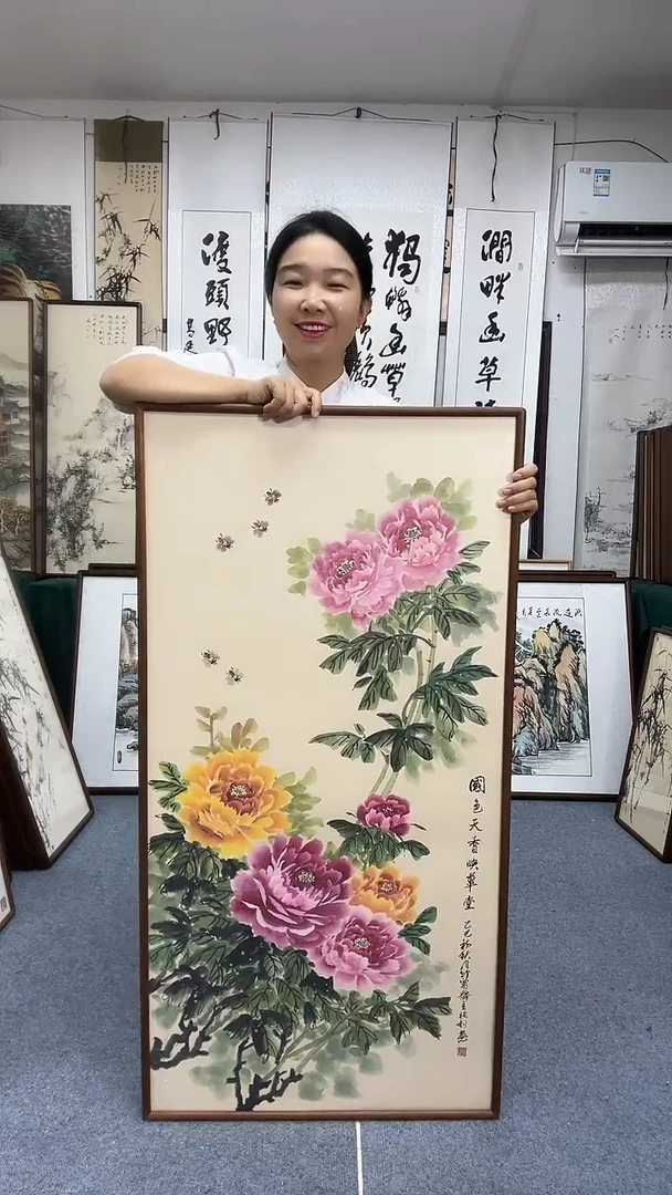 国画62*122实木画框京东包邮手绘