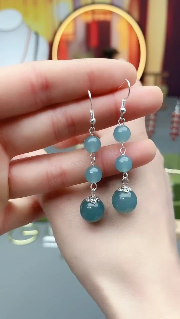 未镶嵌石英质玉（天山翠）耳饰224000