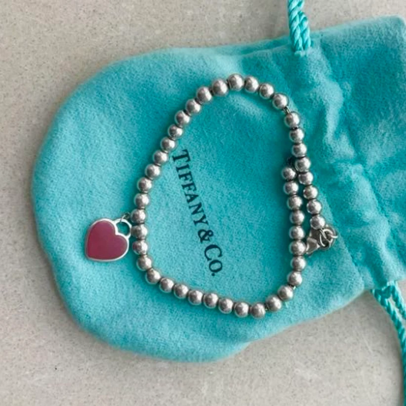 99新 Tiffany & Co./蒂芙尼 7姐专场/925银爱心吊坠手链