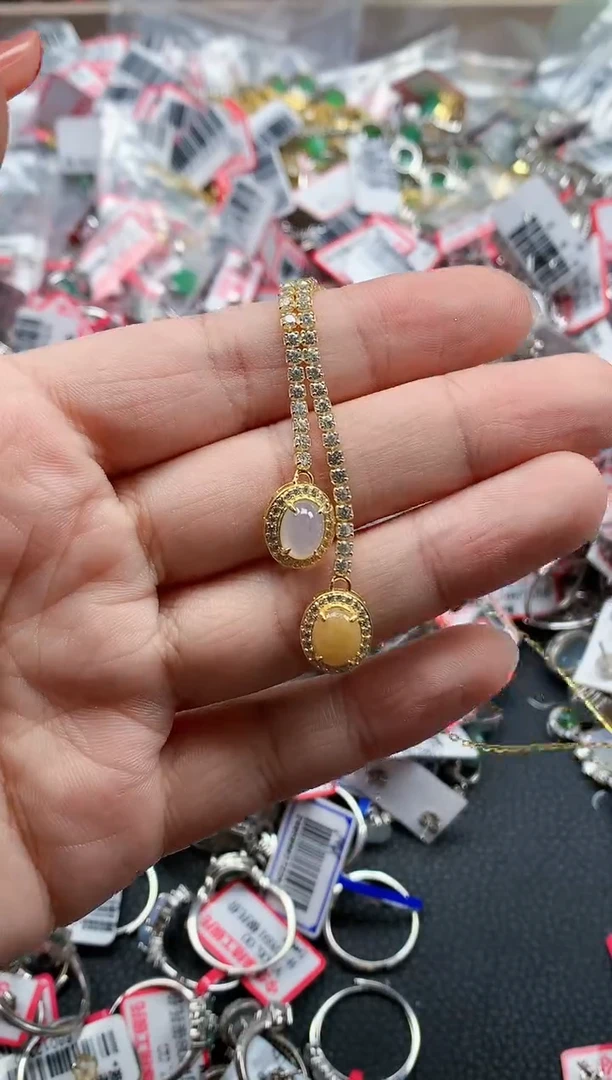 银S925镶嵌戒指翡翠天然A货缅甸翡翠