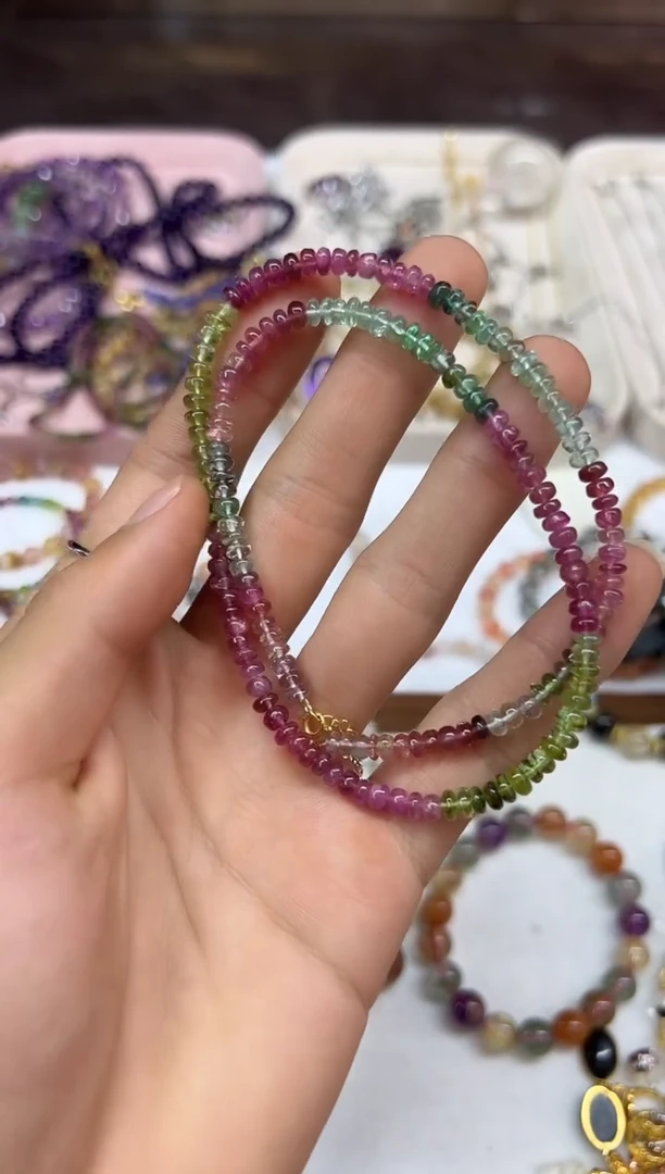 项链银S925镶嵌碧玺1222m071多样性发其一