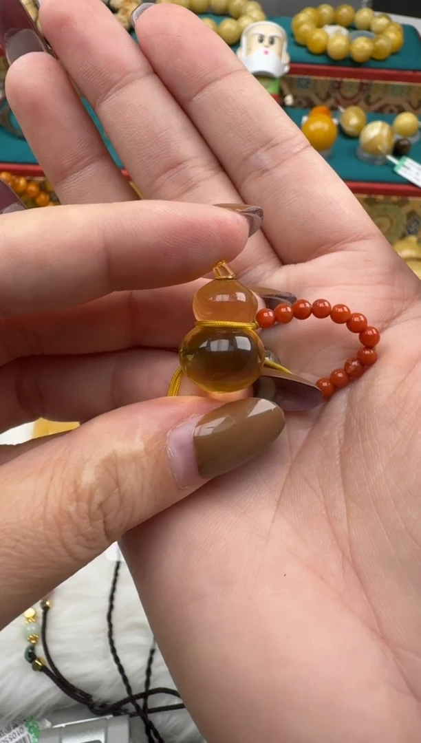 琥珀未镶嵌珠宝奇石葫芦配饰HZ122