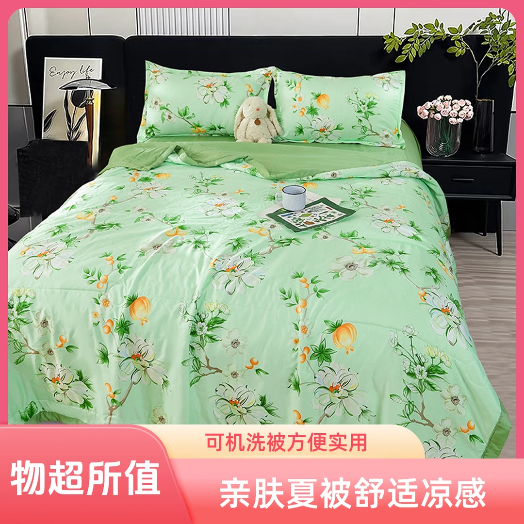亲肤水洗印花薄款夏凉被单人夏季凉感空调被春秋学生宿舍午休被
