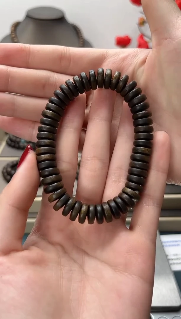 【闪购商品】沉香手串文莱沉香高油老料片片珠沉水级10m男女款