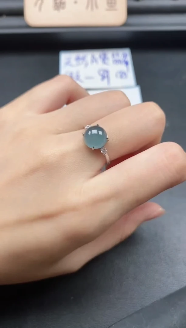翡翠戒指银S925镶嵌51511