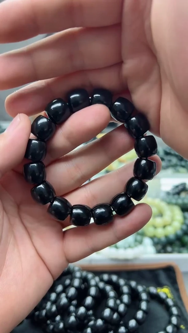 手串未镶嵌和田玉纯天然新疆塔县黑青14