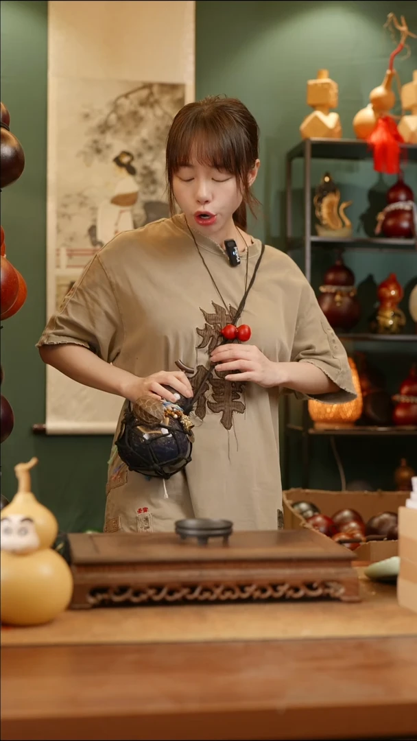 182号精品天然大漆工艺防渗内胆酒葫芦~