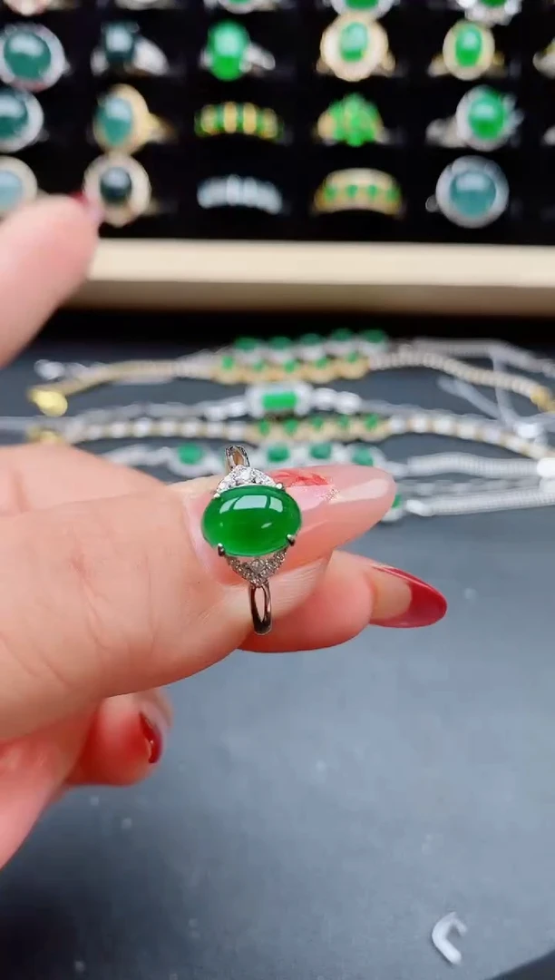 【闪购商品】翡翠戒指银S925镶嵌5080058