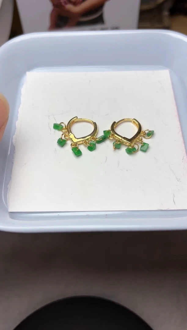 【闪购商品】翡翠耳坠未镶嵌心形耳坠【多样性发货一对】