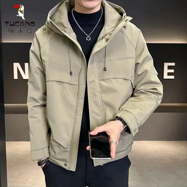 TUCANO/啄木鳥春季连帽外套男士加棉潮流夹克青年加厚防风冲锋衣