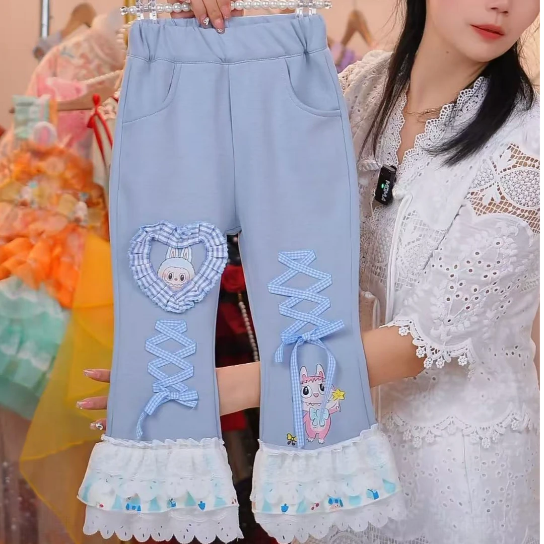【-绑带拉布布-微喇裤】2025女童童装裤子