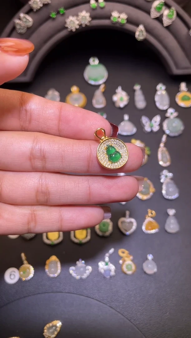 吊坠(不含链)银S925镶嵌翡翠1