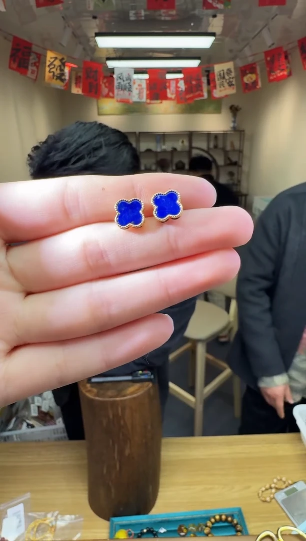 银S925镶嵌青金石耳饰多样性发一件 306