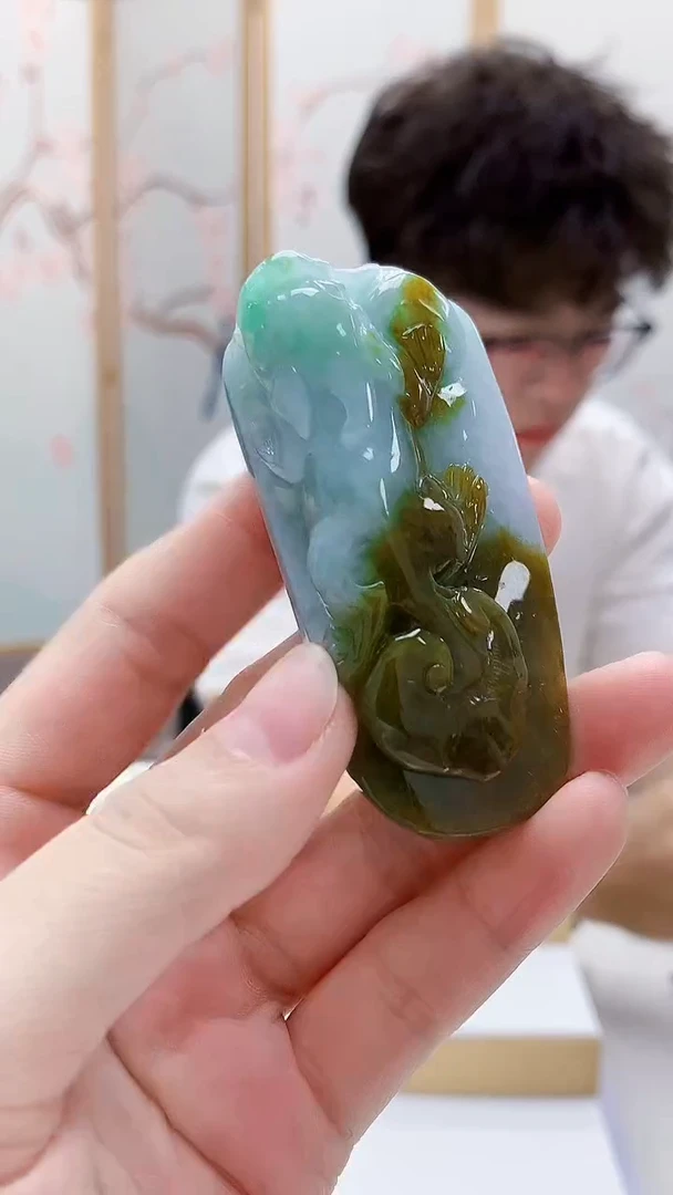 未镶嵌定制翡翠4688lr-毛货挂件75